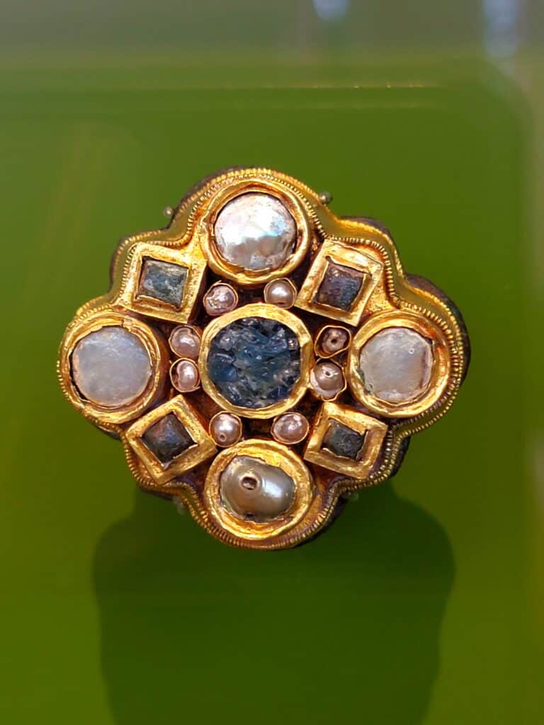 A gem encrusted Roman brooch from the Rheinisches Landesmuseum in Trier