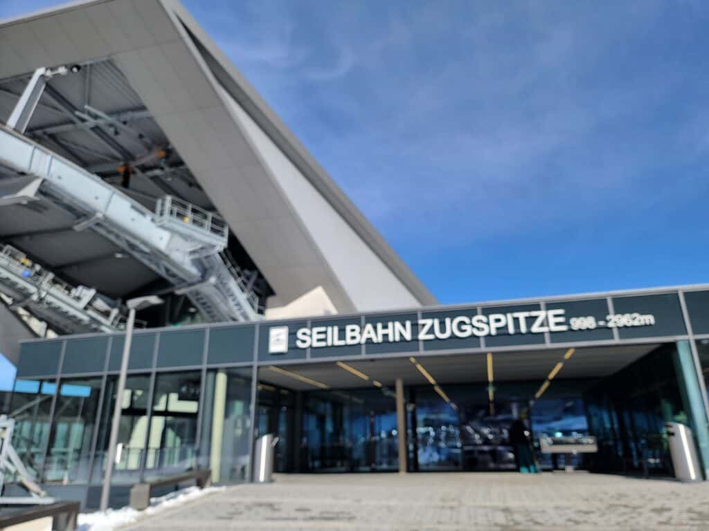 The entrance to the Zugspitze cable car loading area