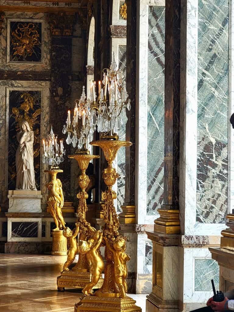 Golden candelabras in Versailles