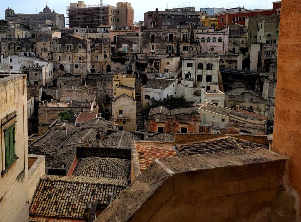 The ancient buildings in Matera