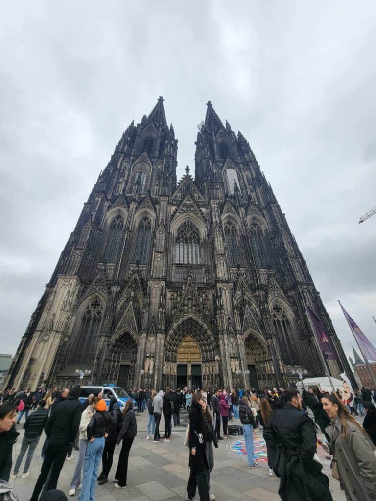 Cologne Cathedral facade with tall double spires