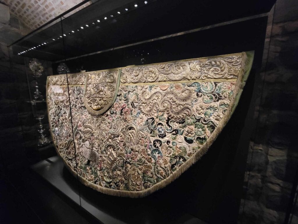 An embroidered liturgical vestment  in Cologne Cathedral's treasury