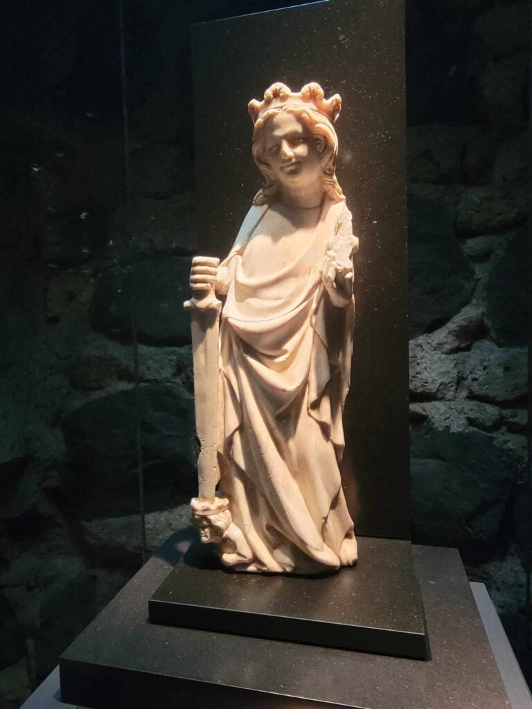 A marble statue of St. Catherine  in Cologne Cathedral's treasury