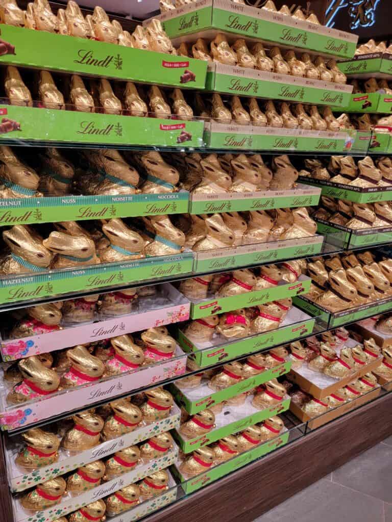 A display of Lindt chocolate rabbits in the Chocolate Museum in Cologne