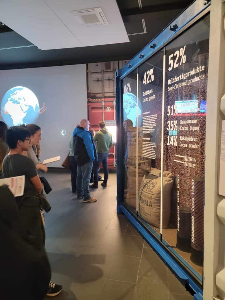 A display about cocoa production in the Chocolate Museum in Cologne