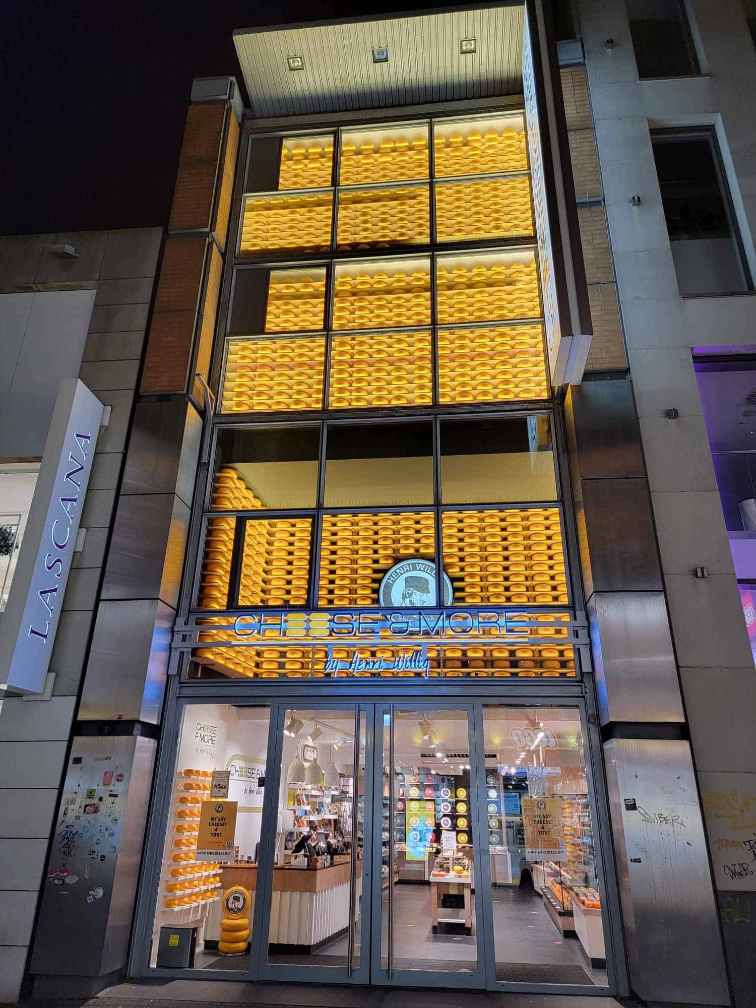 A shop with towers of cheese!