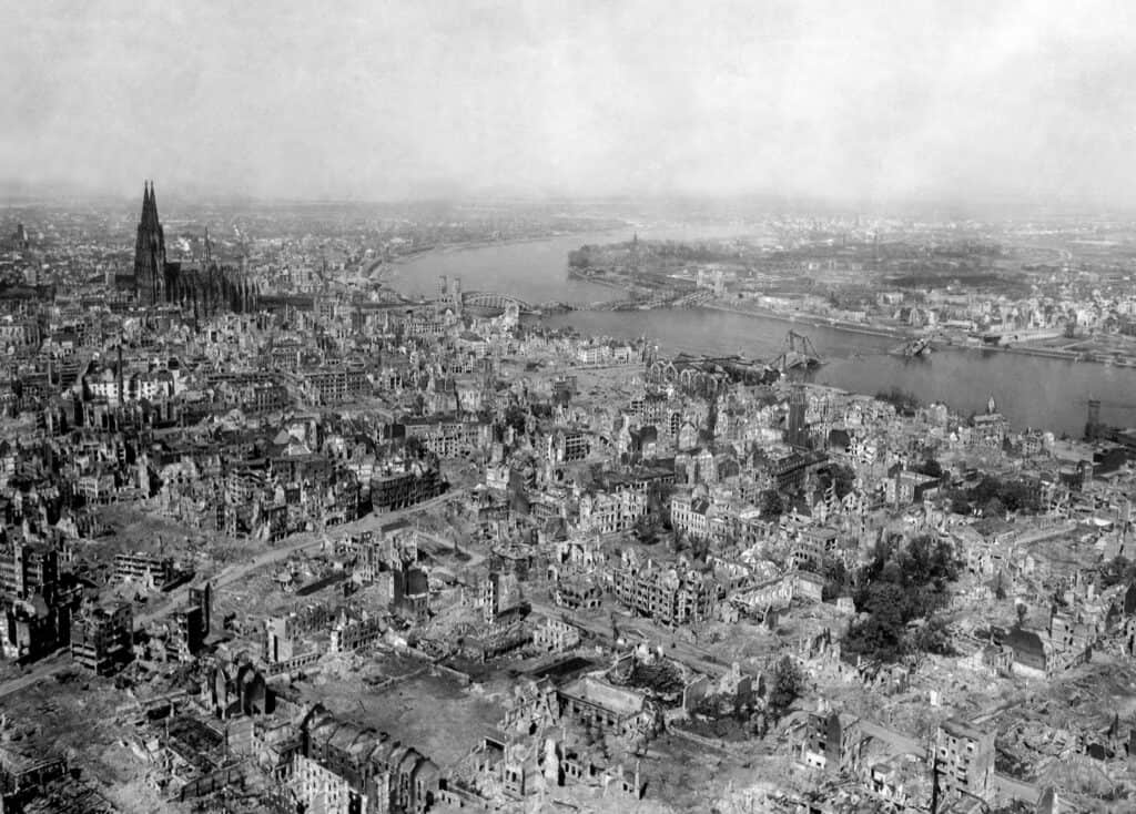 Cologne Germany after the Allied bombing raids of World War II