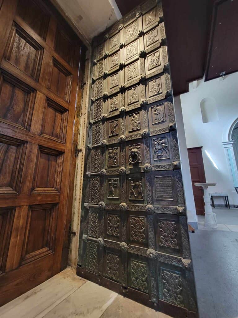 A bronze door in Ravello constructed in 1179 by Italian sculptor Barisano da Trani