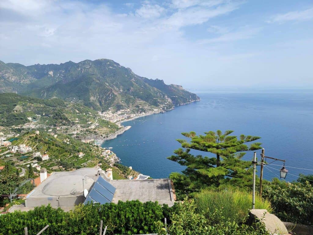 A view of the Amalfi Coast from Villa Amore in Ravello