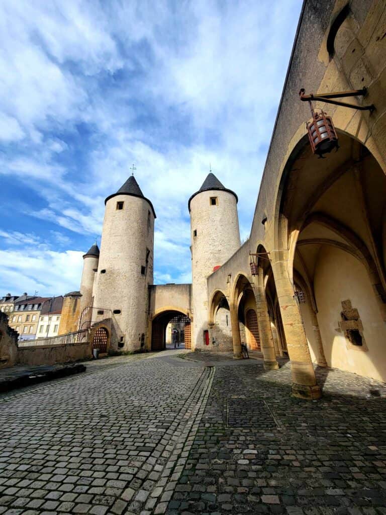 The two conical towers of the Port des Allemands, one of the best things to see in Metz!