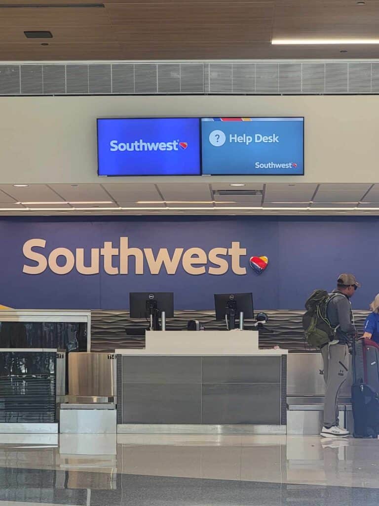 The baggage check counter of Southwest Airlines