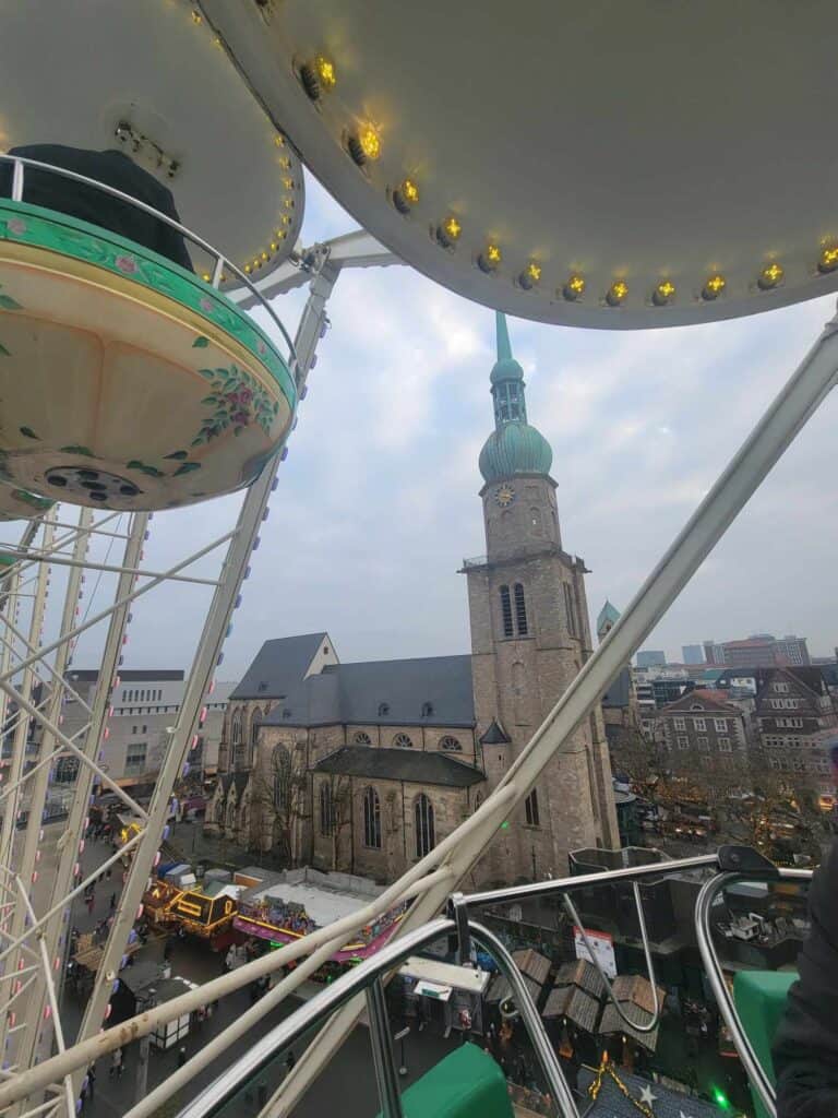 View of a church from a Ferris wheel