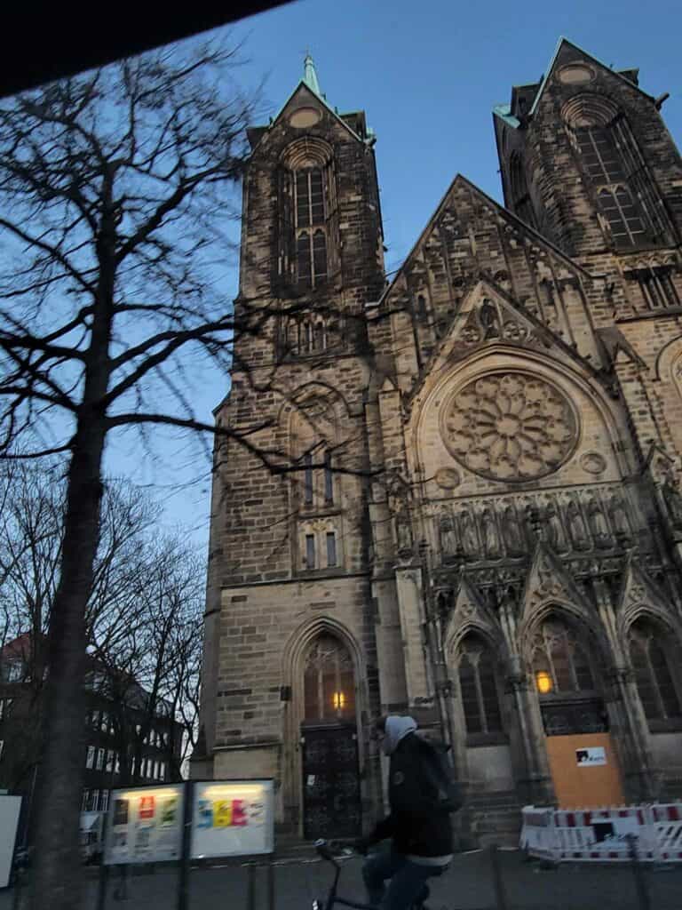 The facade of a gothic church