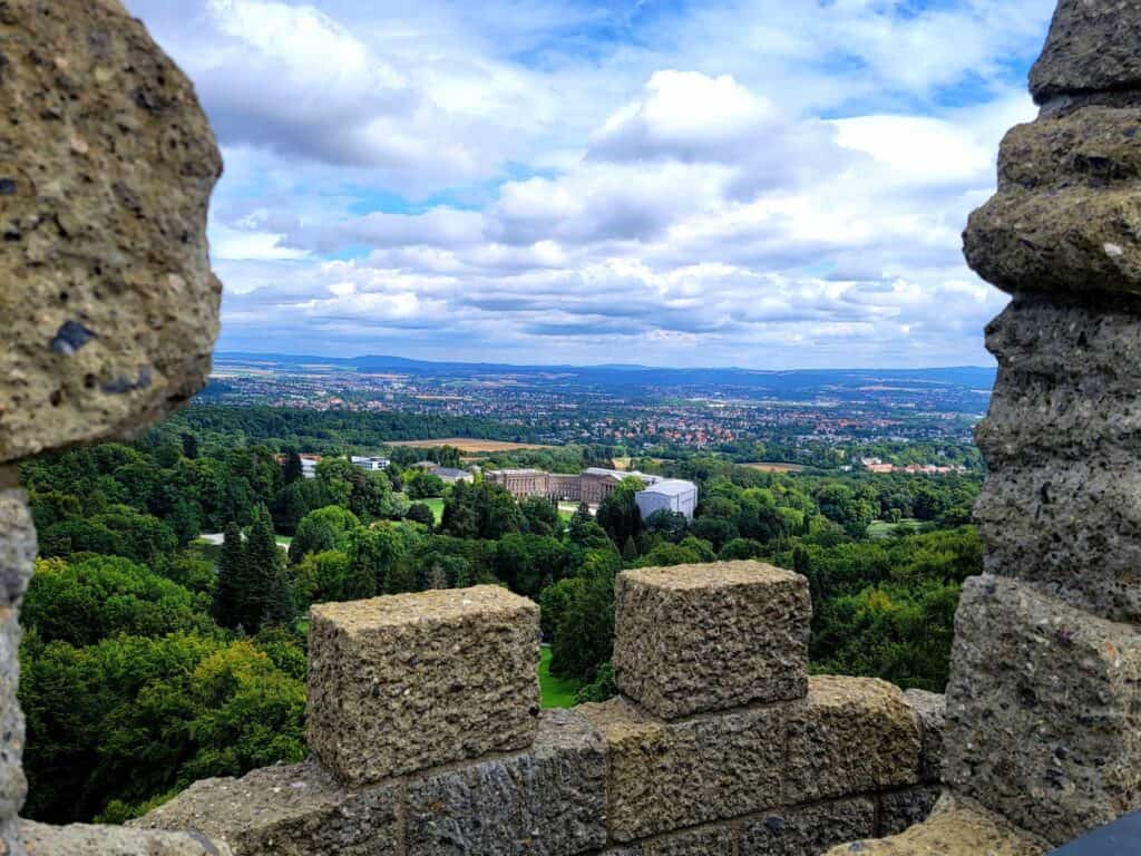 A view of the city of Kassel from the turrets of a castle