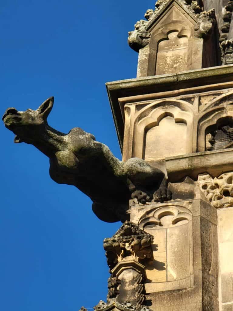 A cow gargoyle