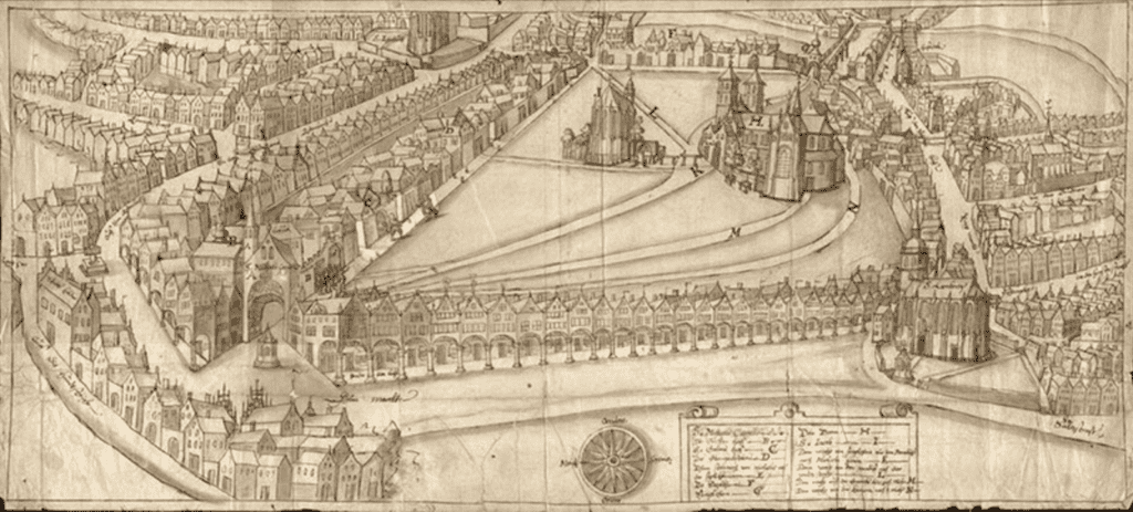 A drawing of the city of Munster from 1600