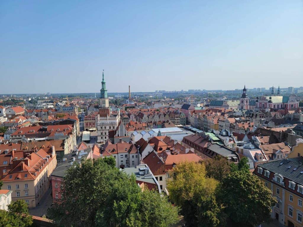 A view over the Old Town in the city of Poznan Poland