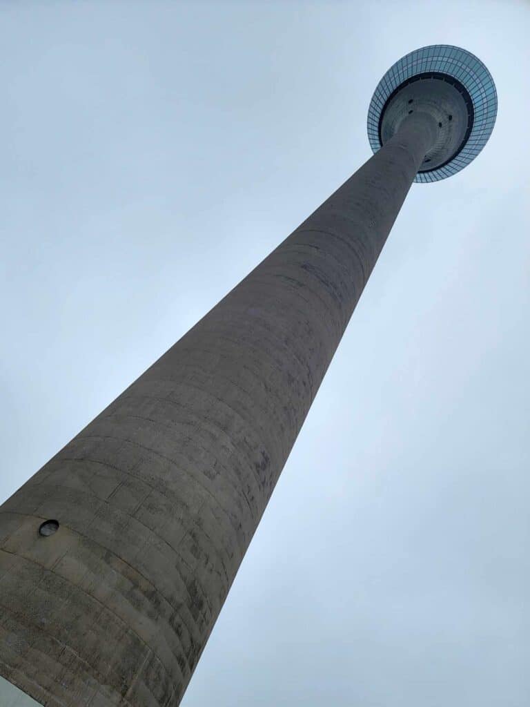 A VERY tall communications tower from the bottom looking up