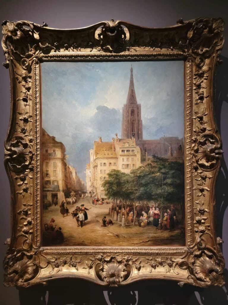 A painting of Strasbourg cathedrak in the 1700s