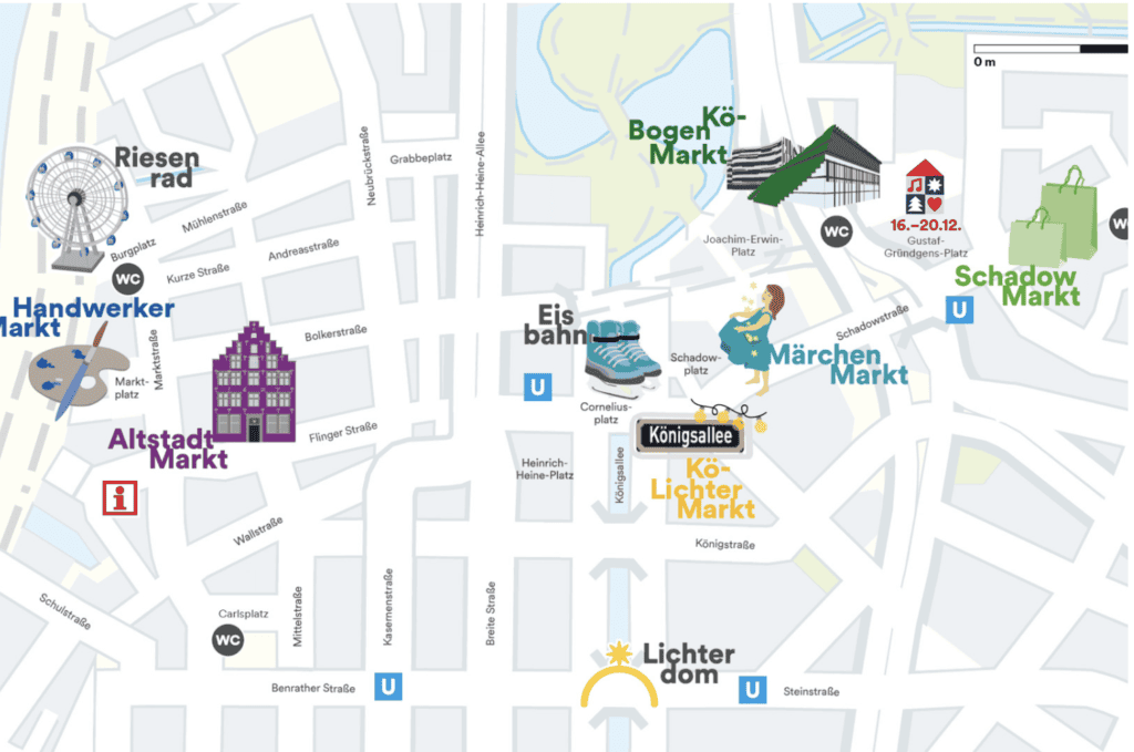 Map of the Dusseldorf Christmas market