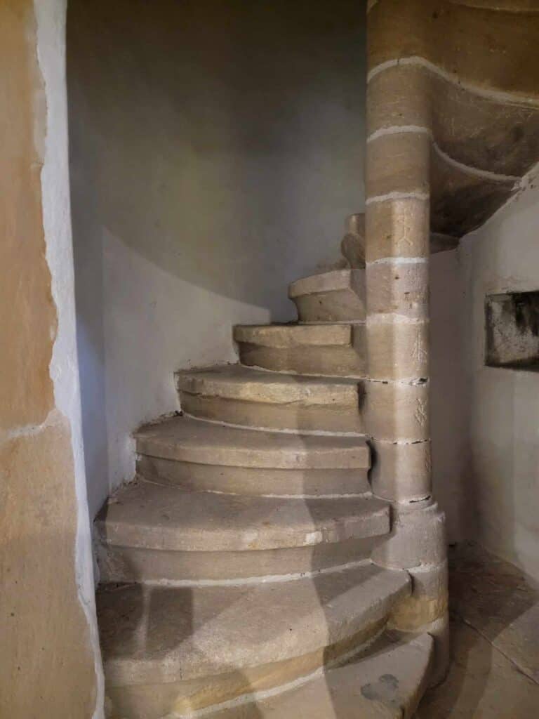 A small stone spiral staircase