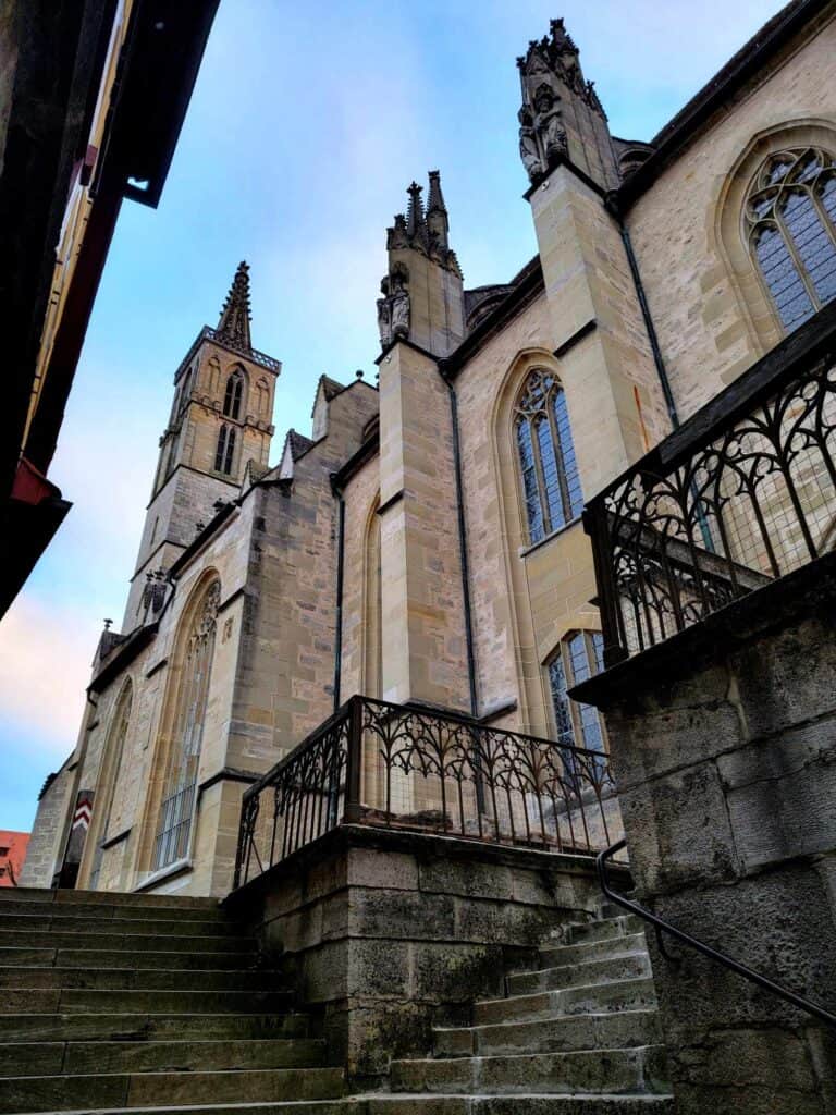 The exterior of a gothic church