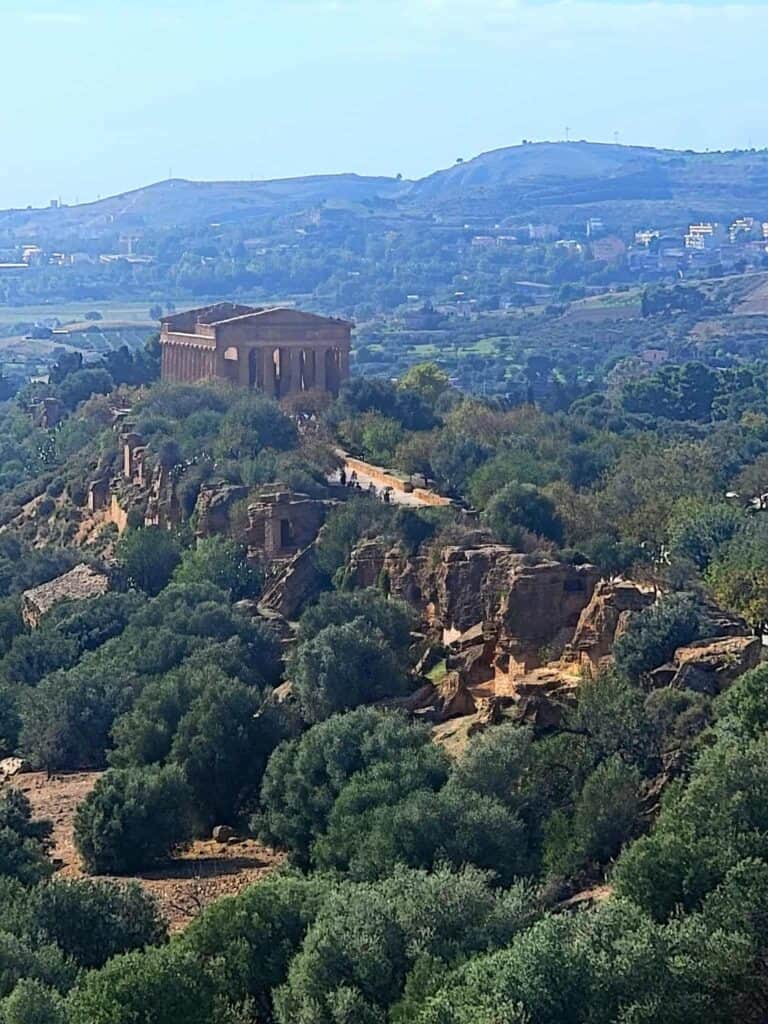 View of the Temple of Concordia from above at the Temple of Juno in the Valley of the Temples