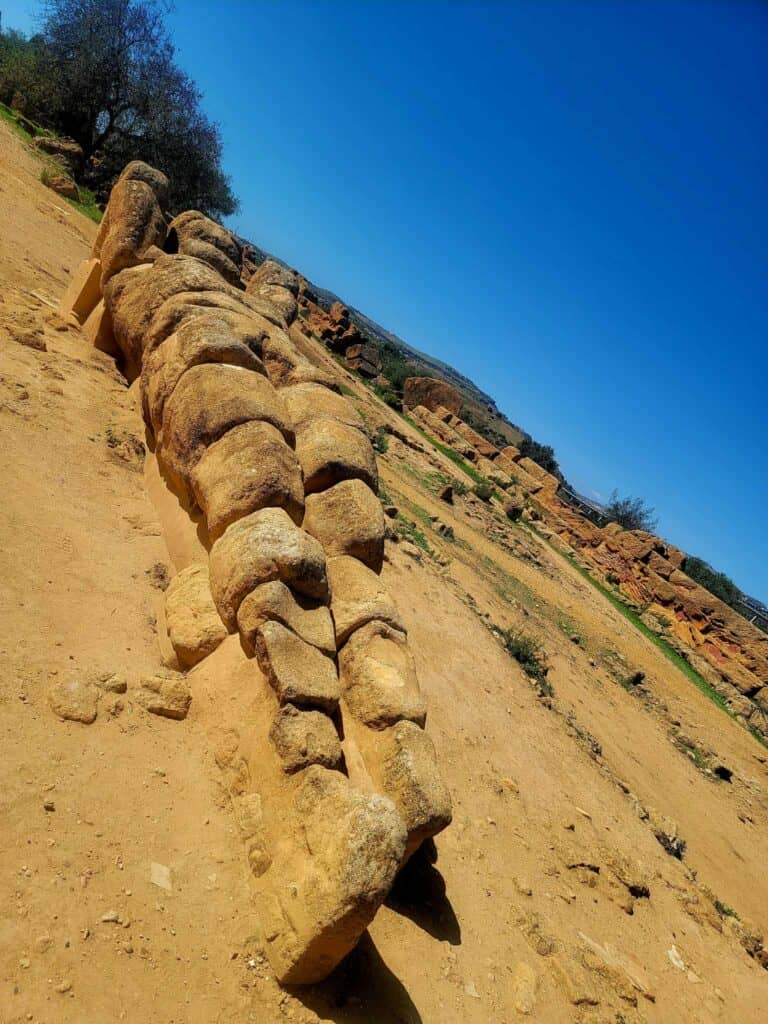 Large telemon sculpture in the Valley of the Temples