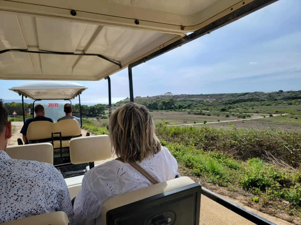 The navette that traverses the park in Selinunte Archaeological Park in Sicily