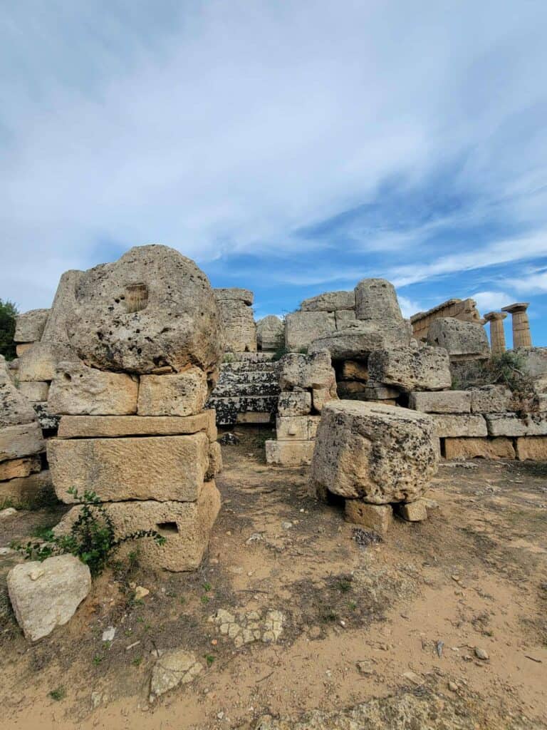 Temple in Selinunte Archaeological Park in Sicily