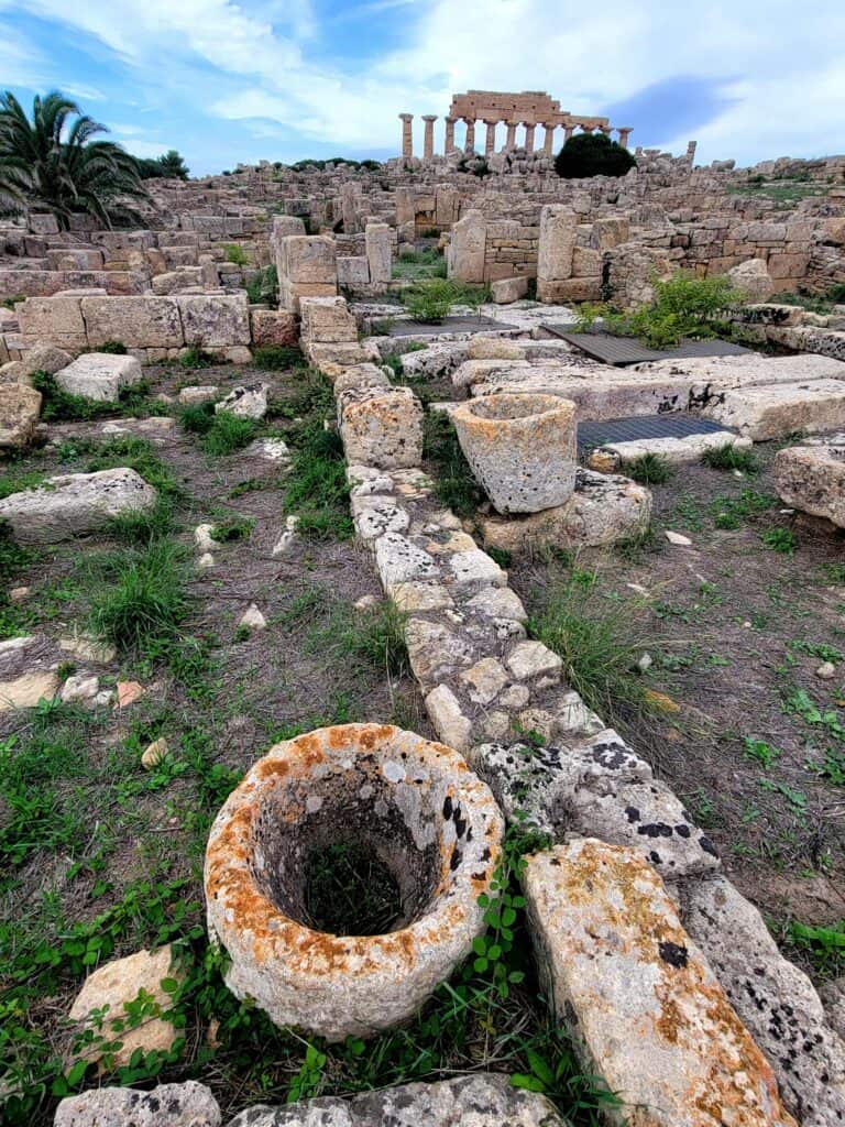 Ancient Selinunte with Acropolis in Selinunte Archaeological Park in Sicily
