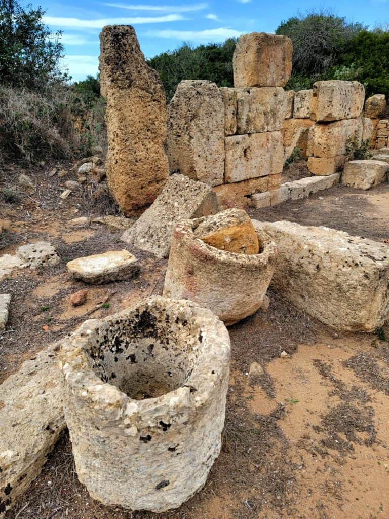 Part of the ancient town of Selinunte in Selinunte Archaeological Park in Sicily