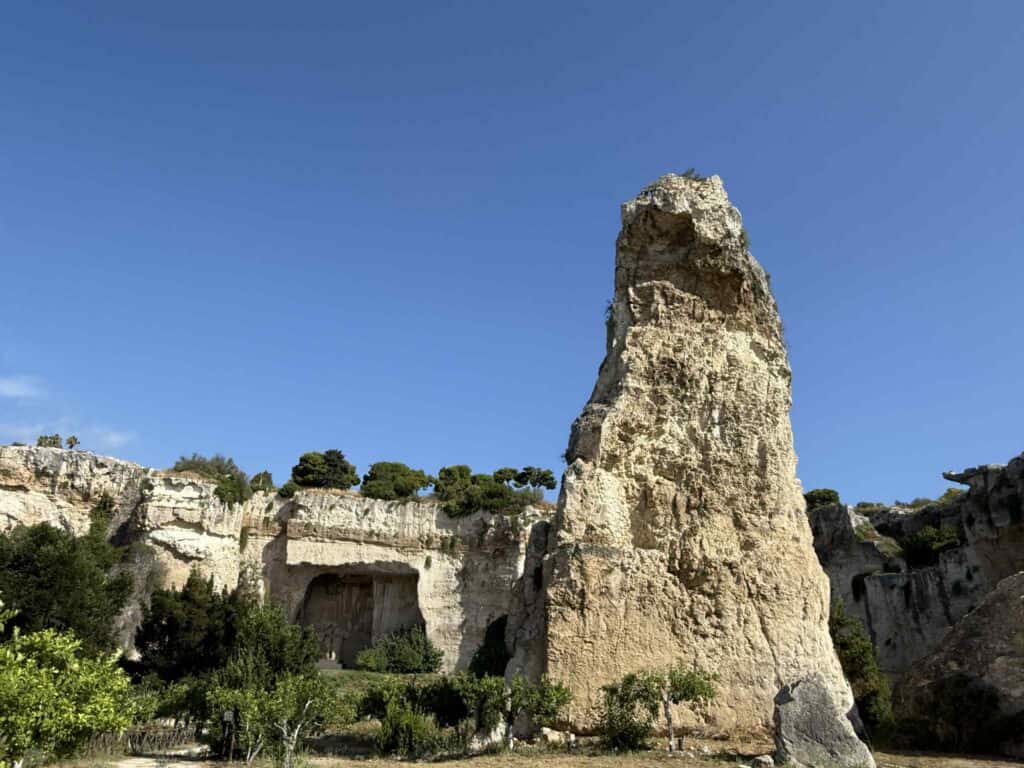 Pillar of the. quarry at Syracuse Archaeological Park
