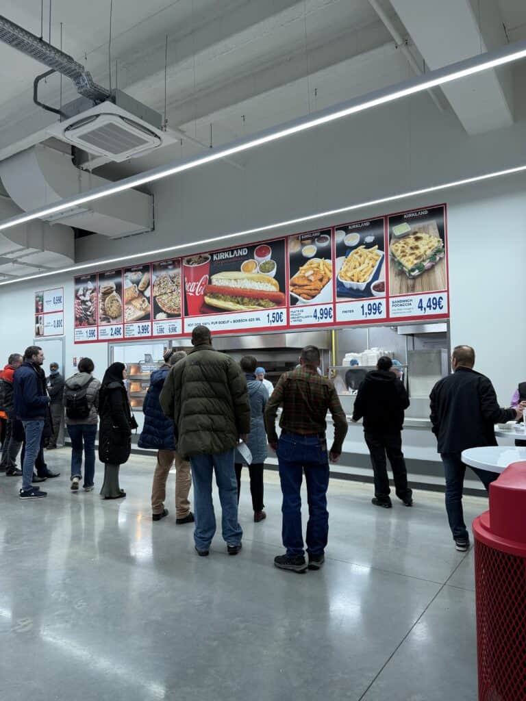 The food court at Costco in Mulhouse France
