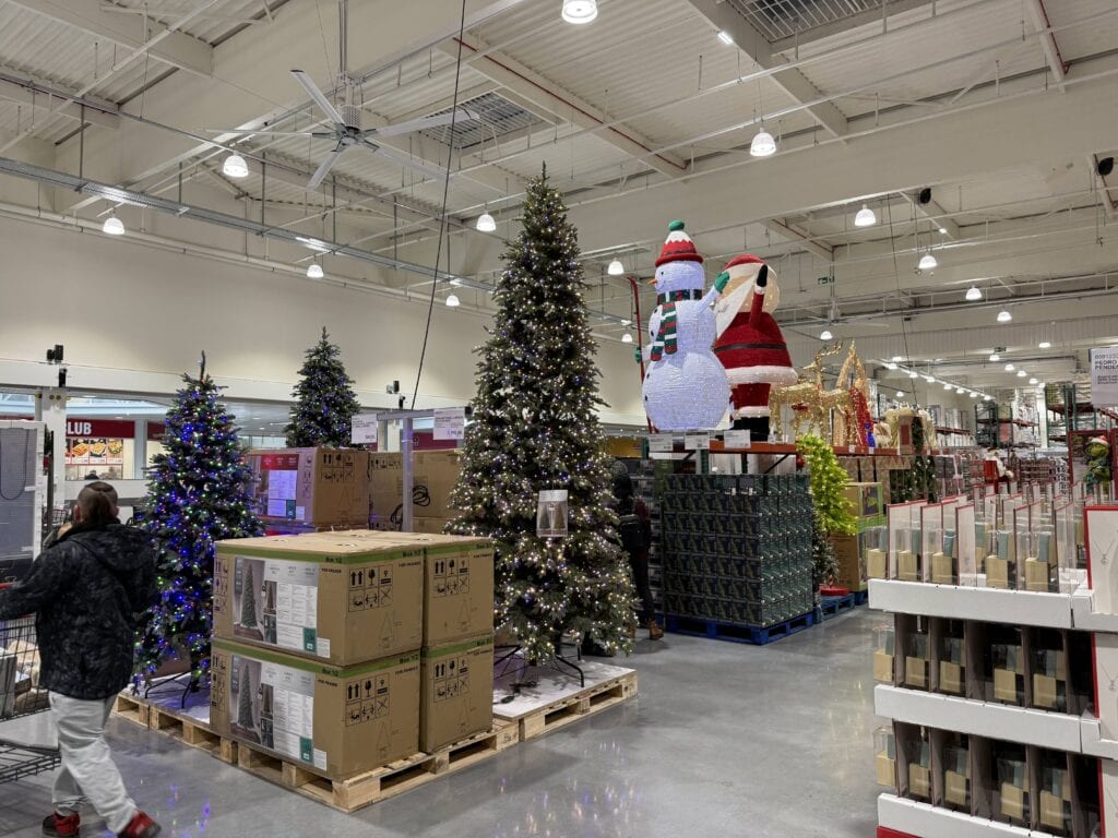 Christmas decor at Costco in Mulhouse
