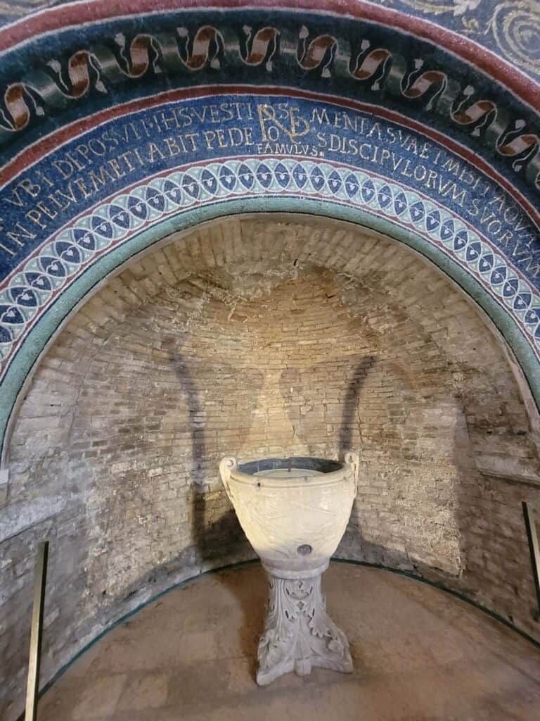 Interior of the Neonian Baptistry in Ravenna Italy