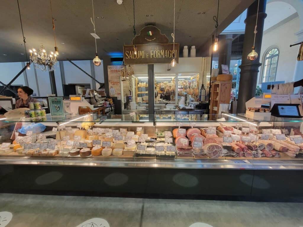 Cured Italian meast in the Ravenna Covered Market