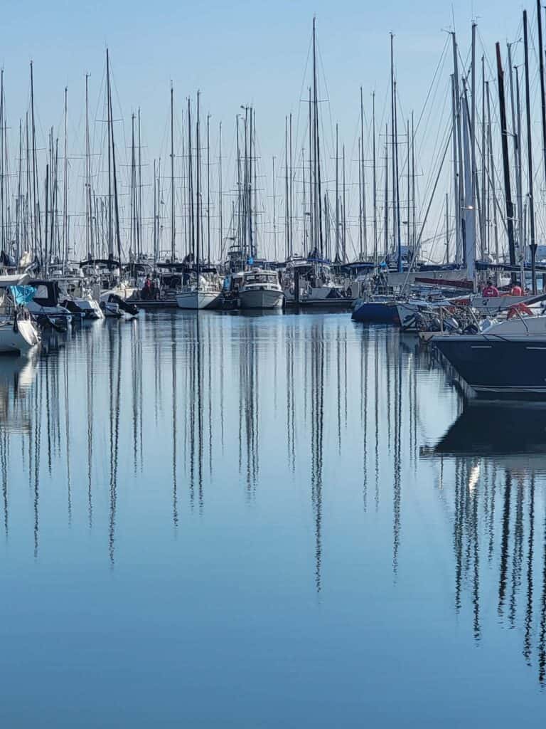 The marina full of sailboats in Ravenna Italy