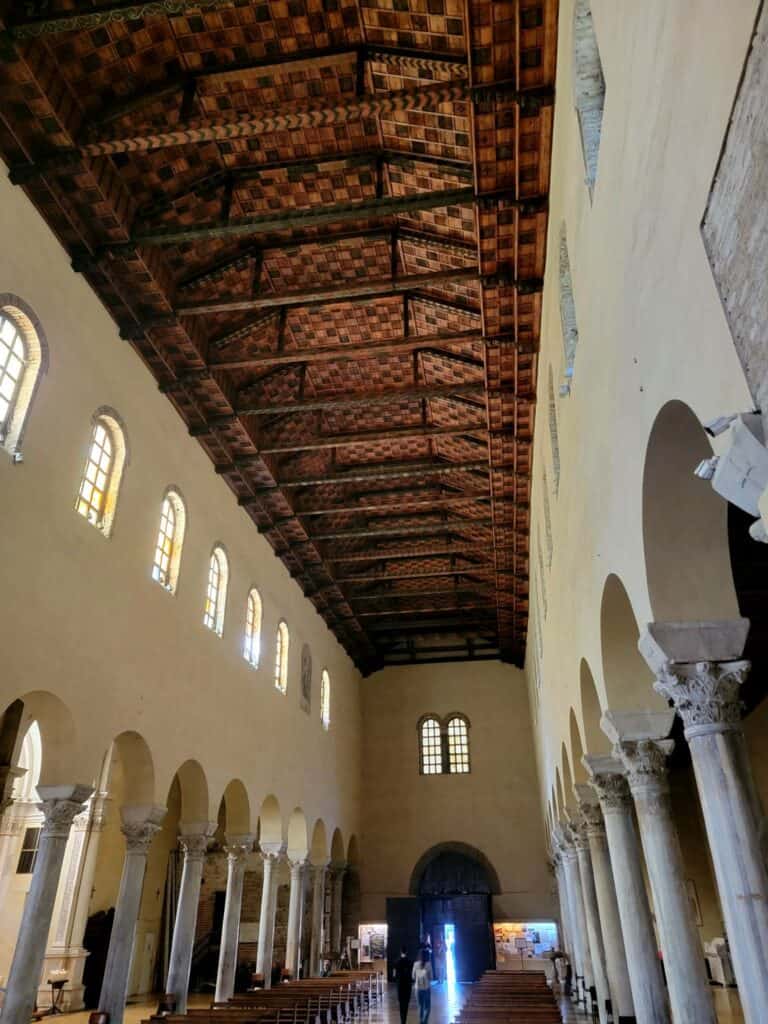 The interior of The Basilica of St. Francesco in Ravenna Italy