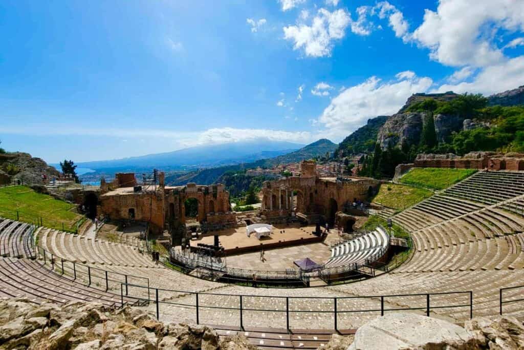 The Greek theater in Taormina Sicily Italy