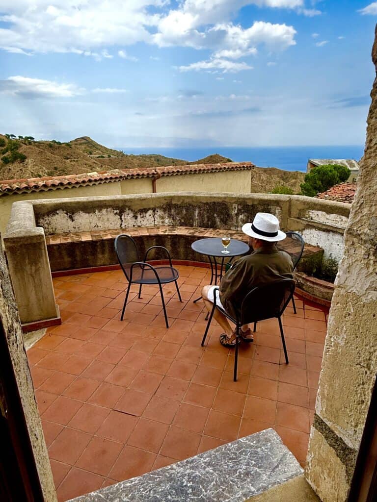Terrace at Borgo San Rocco in Savoca Sicily