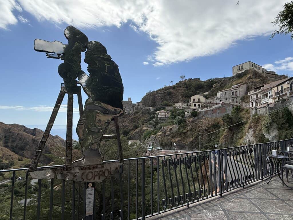 Francis Ford Coppola statue in Savoca Sicily