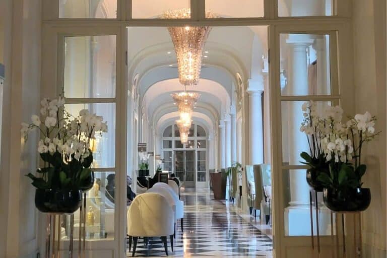 The reception area at the Waldorf Astoria Trianon Palace Versailles
