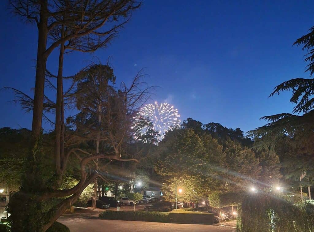 Fireworks at Versailles Palace visible from the Waldorf Astoria Trianon Palace