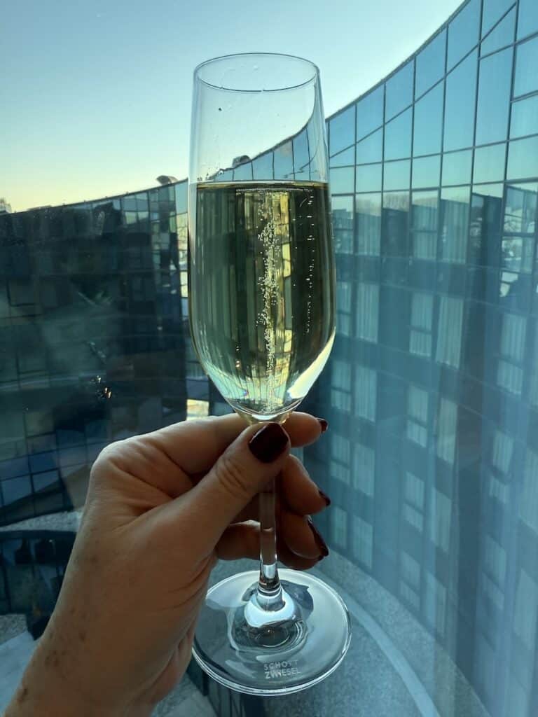 Ghent Christmas Market 2026: Belgium's Best Kept Secret 25 Champagne in the room at the Van der Valk Hotel in Ghent