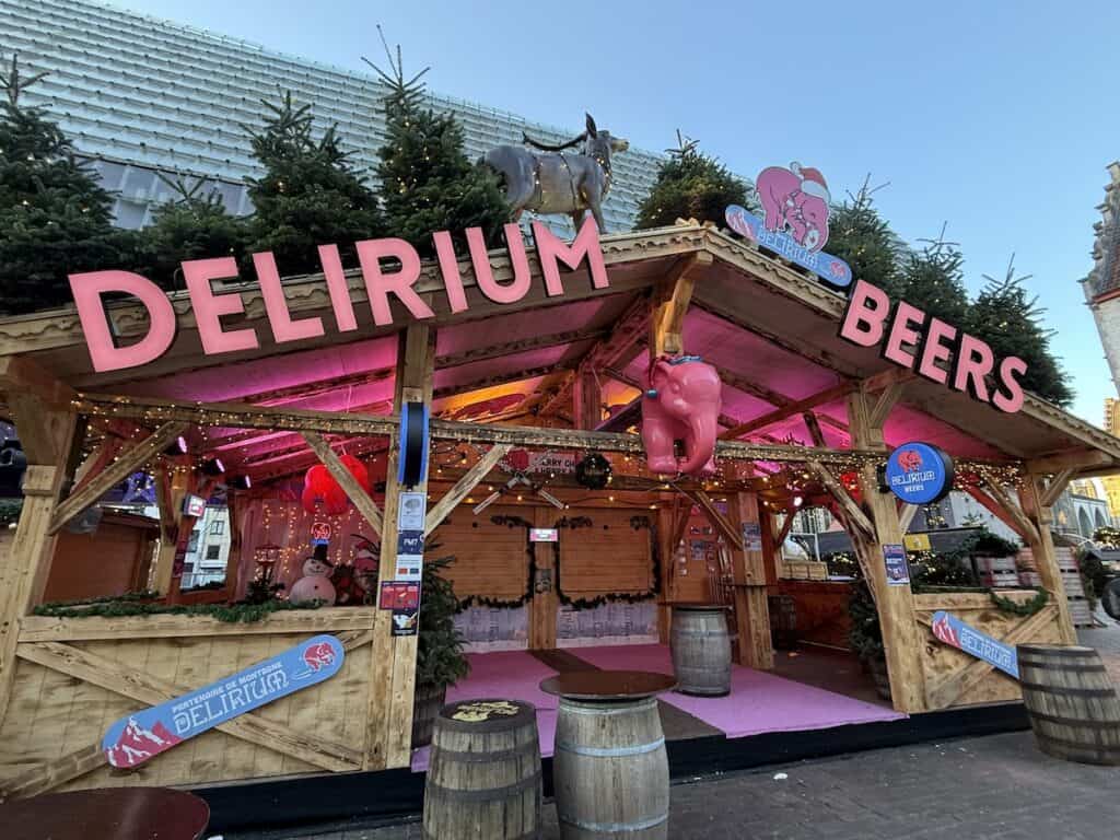 Ghent Christmas Market 2026: Belgium's Best Kept Secret 14 Delirium Beer booth at the Ghent Christmas market