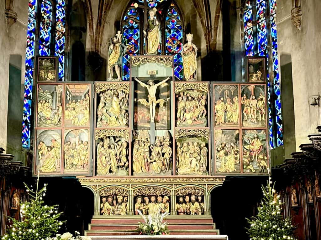 Kaysersberg Christmas Market 2026: Alsace's Most Underrated Hidden Gem 8 The Bongart altarpiece in the Eglise Sainte-Croix in Kaysersberg France