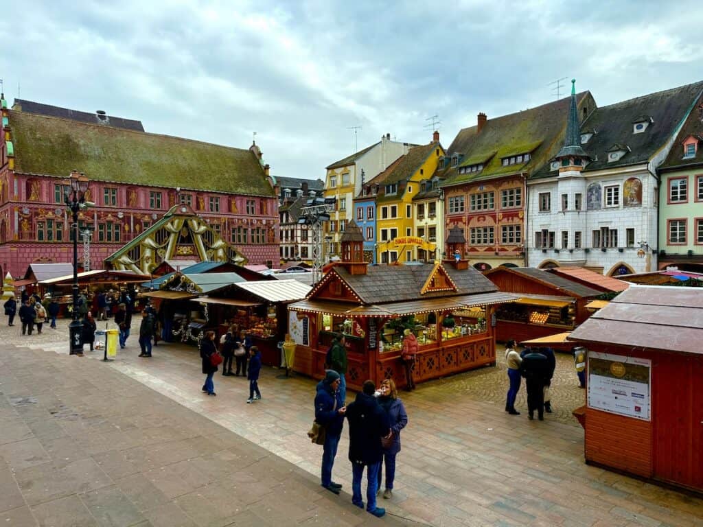 Mulhouse Christmas Market 2026: The Most Elegant Surprise in Alsace 17 View from the church steps at the Mulhouse Christmas market