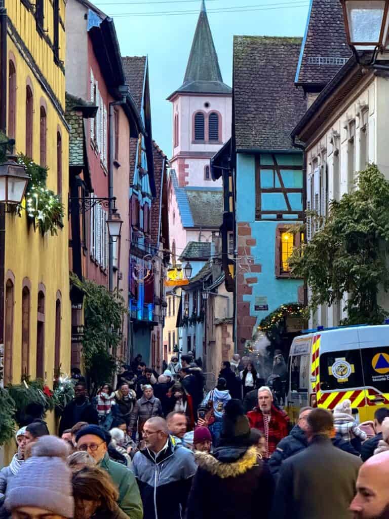 Riquewihr Christmas Market 2026: The Most Medieval Market in Alsace 14 Daytime weekend crowds at the Riquewihr Christmas market