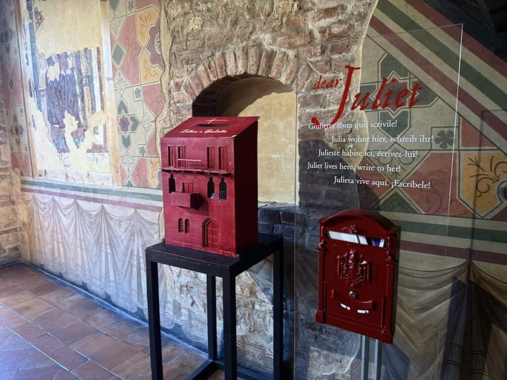 Juliet's Balcony in Verona: New Entrance, New Fee, Still Worth It in 2026? 7 Juliet's mailbox inside Juliet's House in Verona Italy